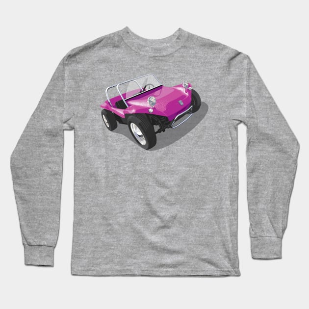 beach buggy in purple Long Sleeve T-Shirt by candcretro